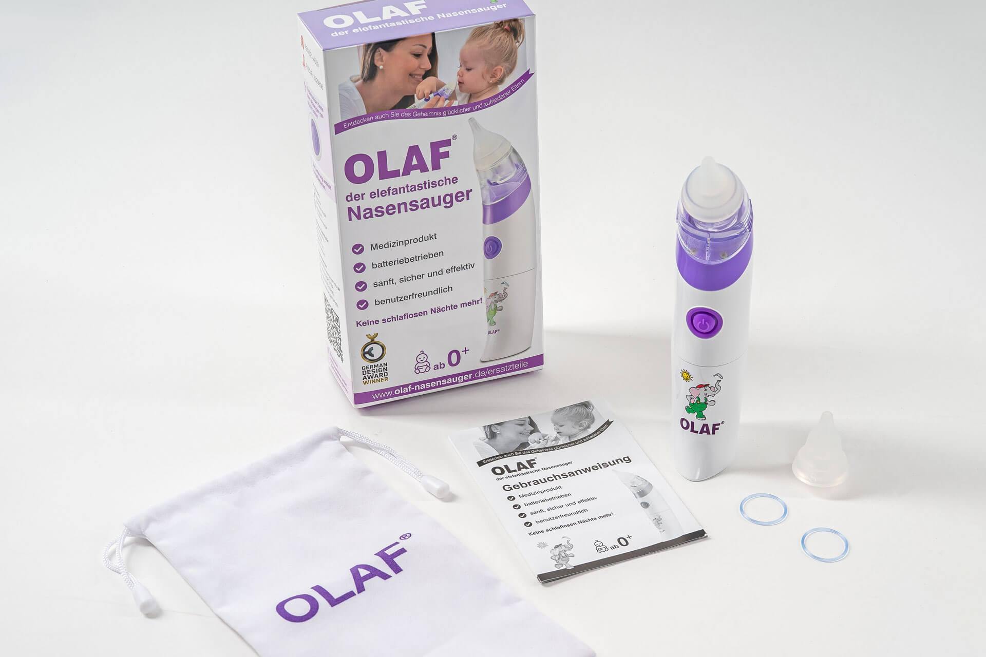 OLAF® im Doppel­pack mit einem gratis Kinderbuch - Olaf®️ Nasensauger Baby