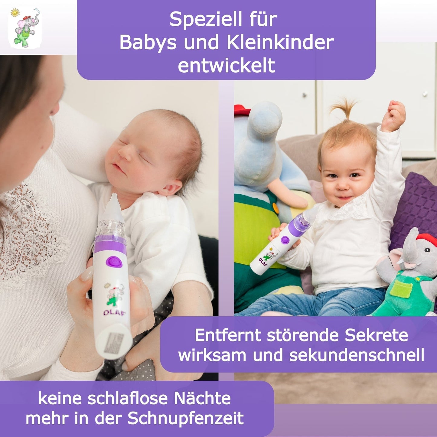 OLAF® im Doppel­pack mit einem gratis Kinderbuch - Olaf®️ Nasensauger Baby